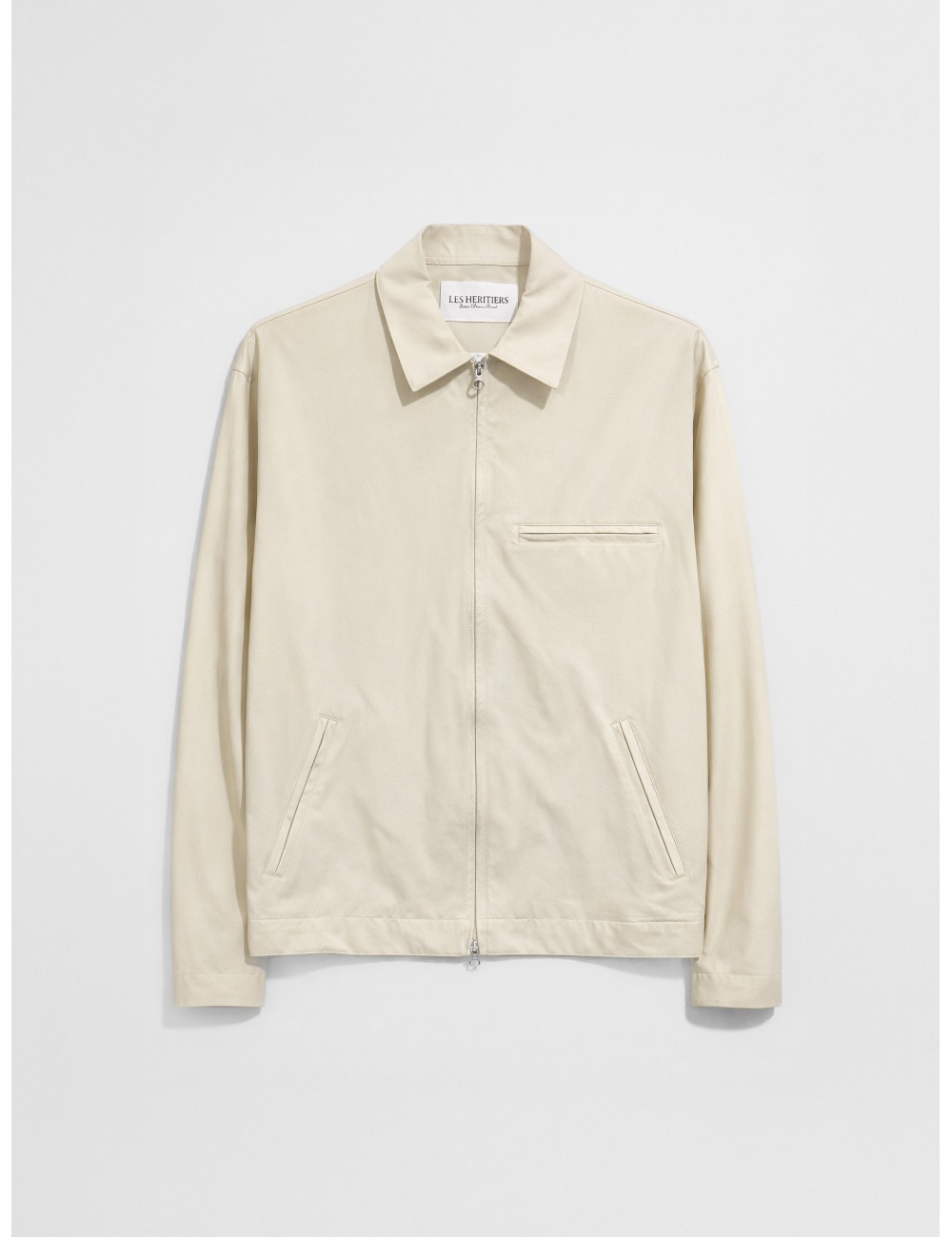 Chaqueta worker técnica white vintage Les Héritiers WORK TECH con cremallera de doble carro