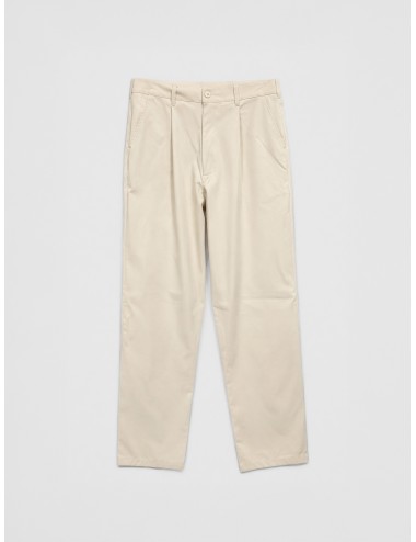 Pantalón técnico white vintage Les Héritiers TECH PANT con corte relajado y dos pinzas delanteras