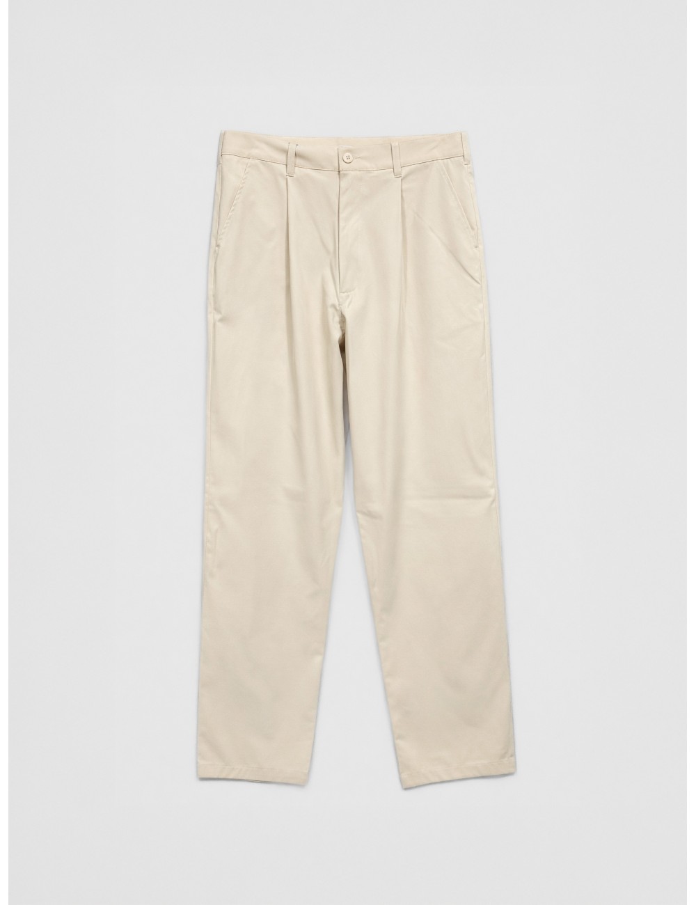 Pantalón técnico white vintage Les Héritiers TECH PANT con corte relajado y dos pinzas delanteras