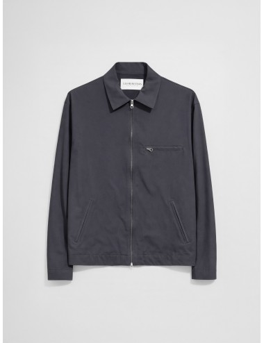 Chaqueta worker técnica navy Les Héritiers WORK TECH con cremallera de doble carro y cuello camisero