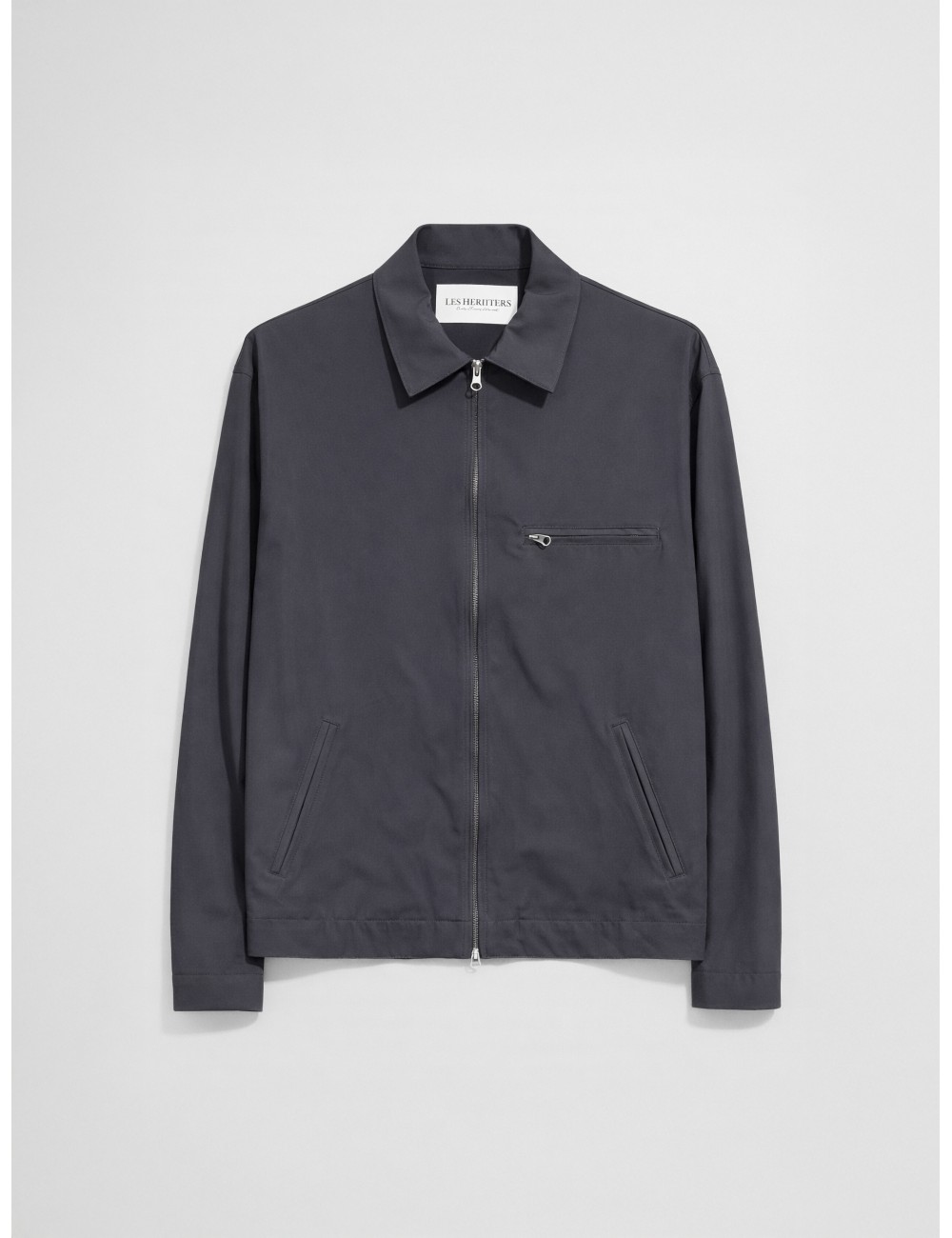 Chaqueta worker técnica navy Les Héritiers WORK TECH con cremallera de doble carro y cuello camisero