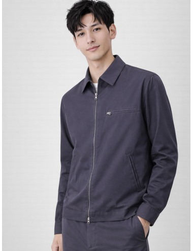 Chaqueta worker técnica navy Les Héritiers WORK TECH con cremallera de doble carro y cuello camisero