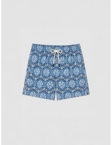 Bañador azul Les Héritiers Captain con estampado rococó