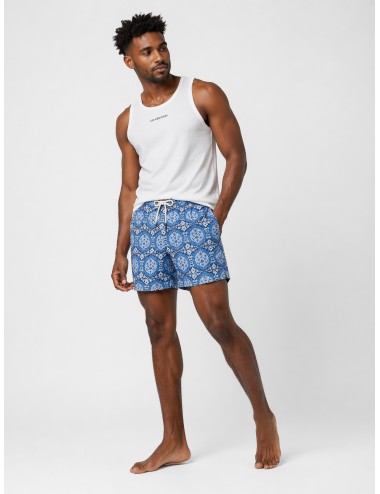 Bañador azul Les Héritiers Captain con estampado rococó