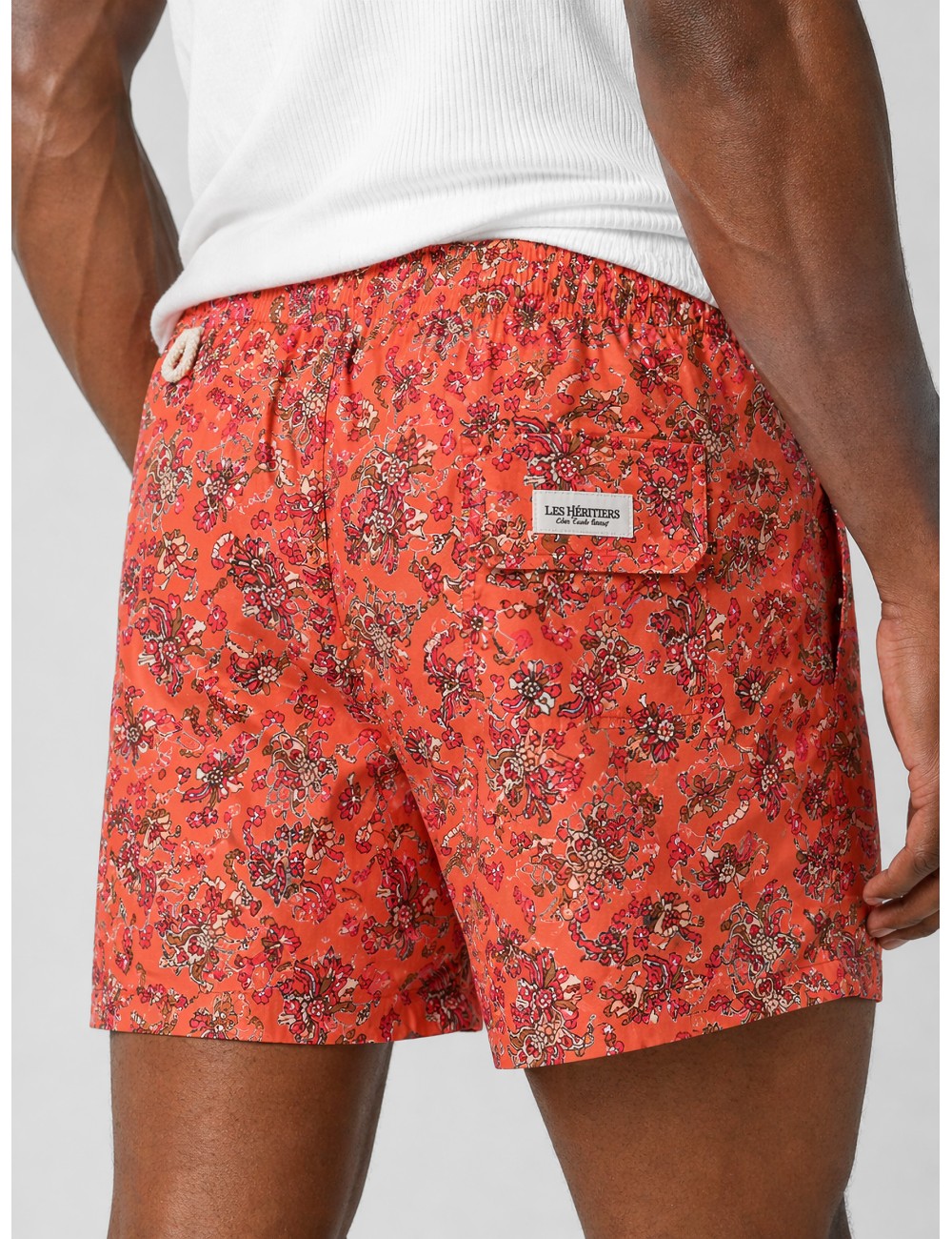 Bañador estampado coral Les Héritiers Captain 4 con floral gráfico