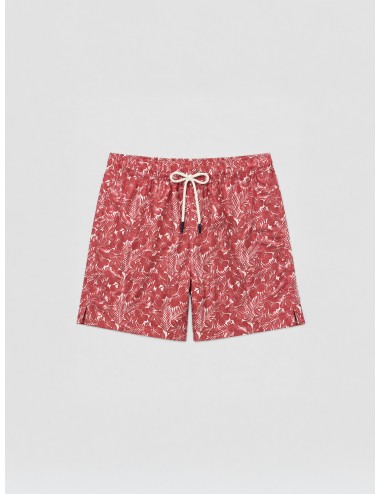 Bañador estampado rojizo Les Héritiers Captain 6 con floral suave