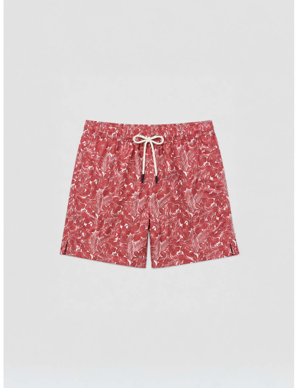 Bañador estampado rojizo Les Héritiers Captain 6 con floral suave