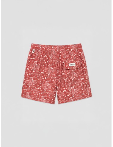 Bañador estampado rojizo Les Héritiers Captain 6 con floral suave