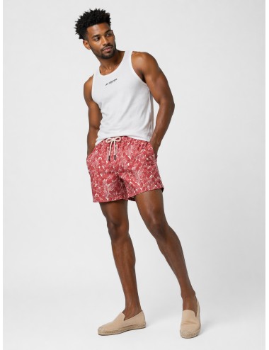 Bañador estampado rojizo Les Héritiers Captain 6 con floral suave