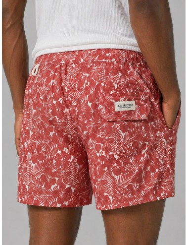 Bañador estampado rojizo Les Héritiers Captain 6 con floral suave
