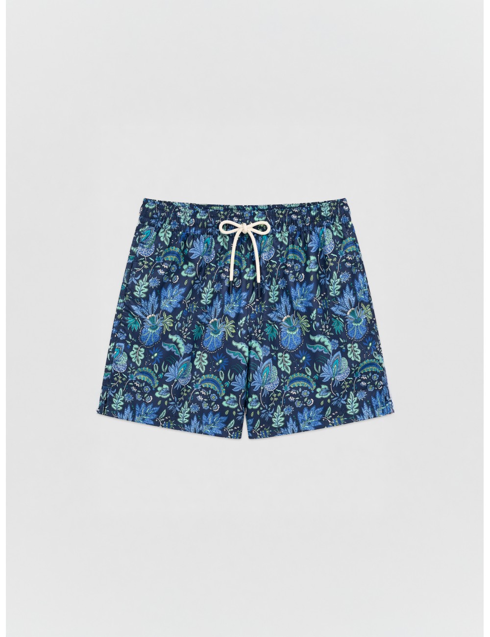 Bañador azul Les Héritiers Captain 1 con estampado floral ornamental