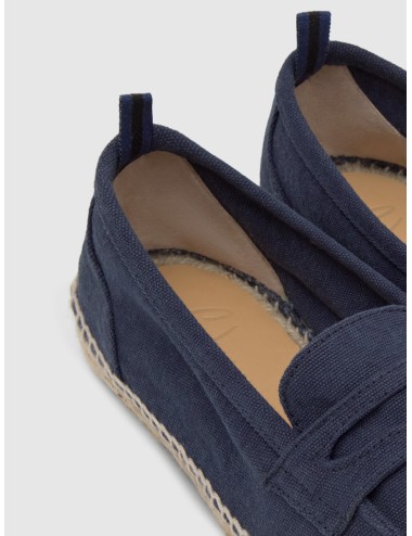 Alpargata CASTAÑER NACHO en azul oxford con algodón orgánico y suela de yute