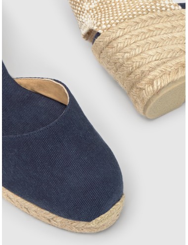 Alpargata CASTAÑER CARINA en sand con lona sand y cuña de 7 cm