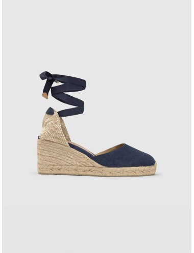 Alpargata CASTAÑER CARINA en sand con lona sand y cuña de 7 cm