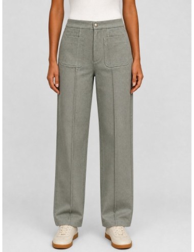 Pantalón gris SOEUR de corte recto y cintura limpia