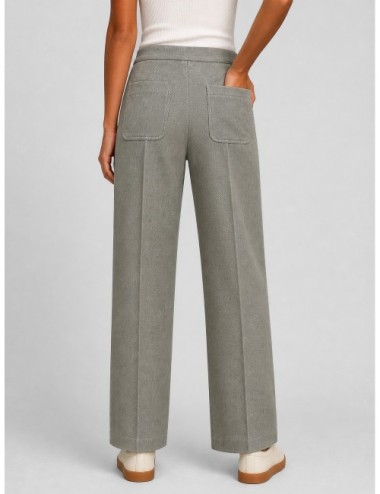 Pantalón gris SOEUR de corte recto y cintura limpia