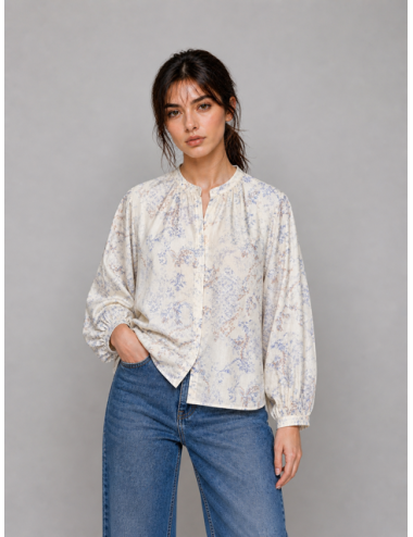 Forte Forte - 14626 - Glicine - Camisa bohemia mujer - Voile algodón estampado - MARFRANC