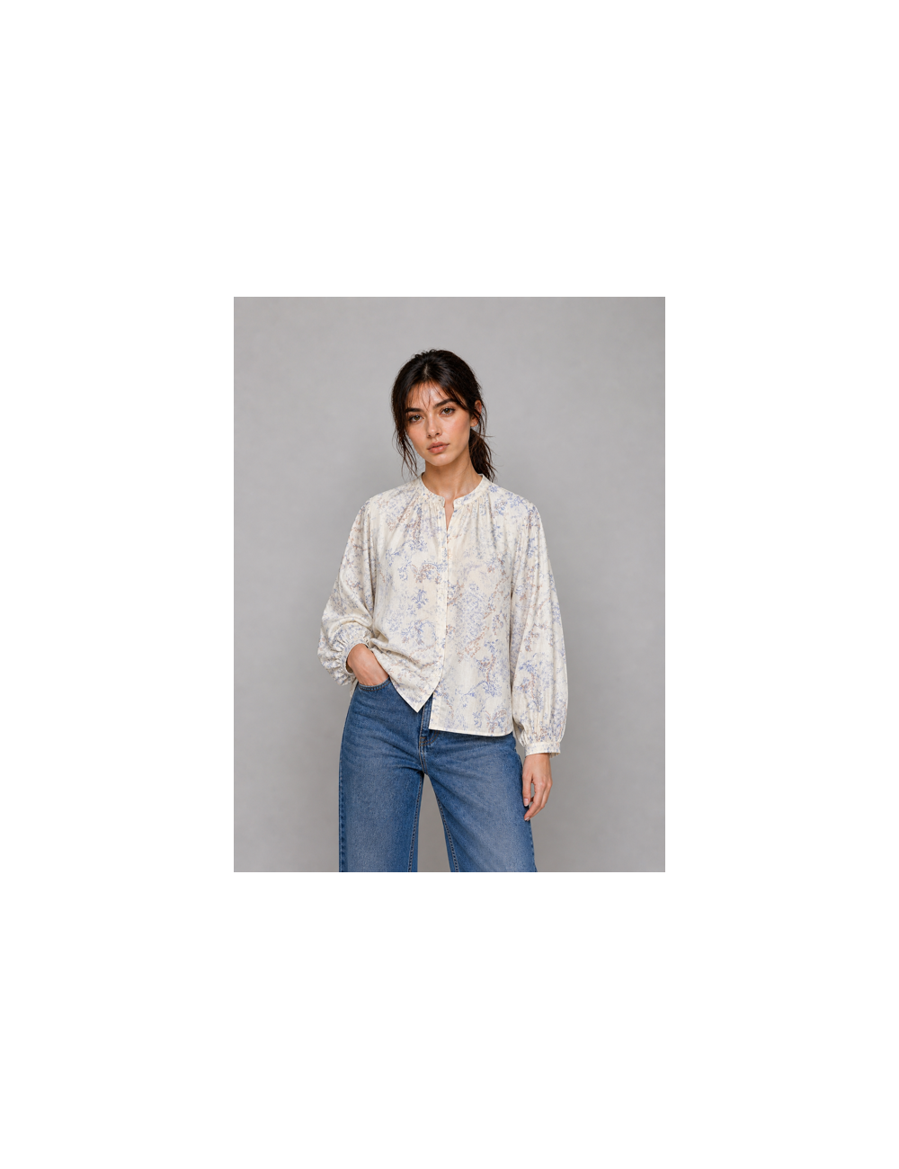 Forte Forte - 14626 - Glicine - Camisa bohemia mujer - Voile algodón estampado - MARFRANC