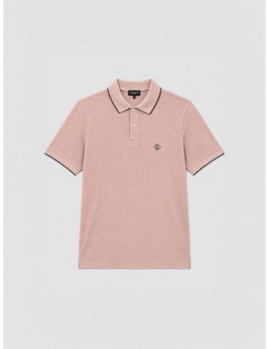 Polo rosa empolvado Herno con perfil oscuro y logo bordado