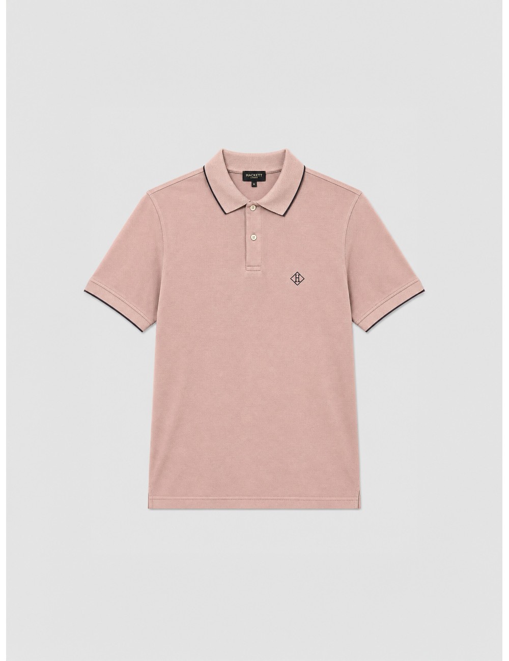 Polo rosa empolvado Herno con perfil oscuro y logo bordado