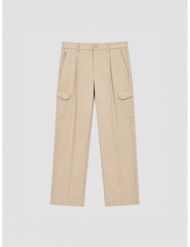 Pantalón cargo taupe Herno con bolsillos laterales y pinzas frontales