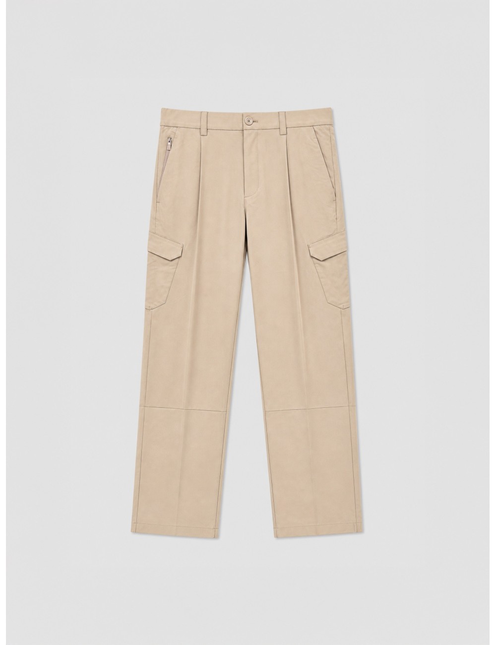 Pantalón cargo taupe Herno con bolsillos laterales y pinzas frontales