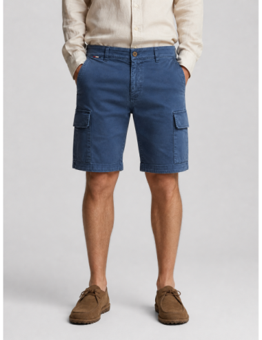 Bermuda cargo azul navy Mason's con bolsillos de tapa laterales