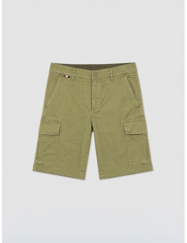 Bermuda cargo verde oliva Mason's Chile con bolsillos laterales y corte slim