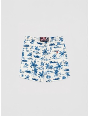 Bañador blanco y azul MC2 Saint Barth Gustavia con estampado toile