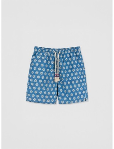 Bañador azul índigo y blanco MC2 Saint Barth Caprese con estampado gráfico