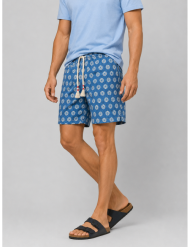Bañador azul índigo y blanco MC2 Saint Barth Caprese con estampado gráfico