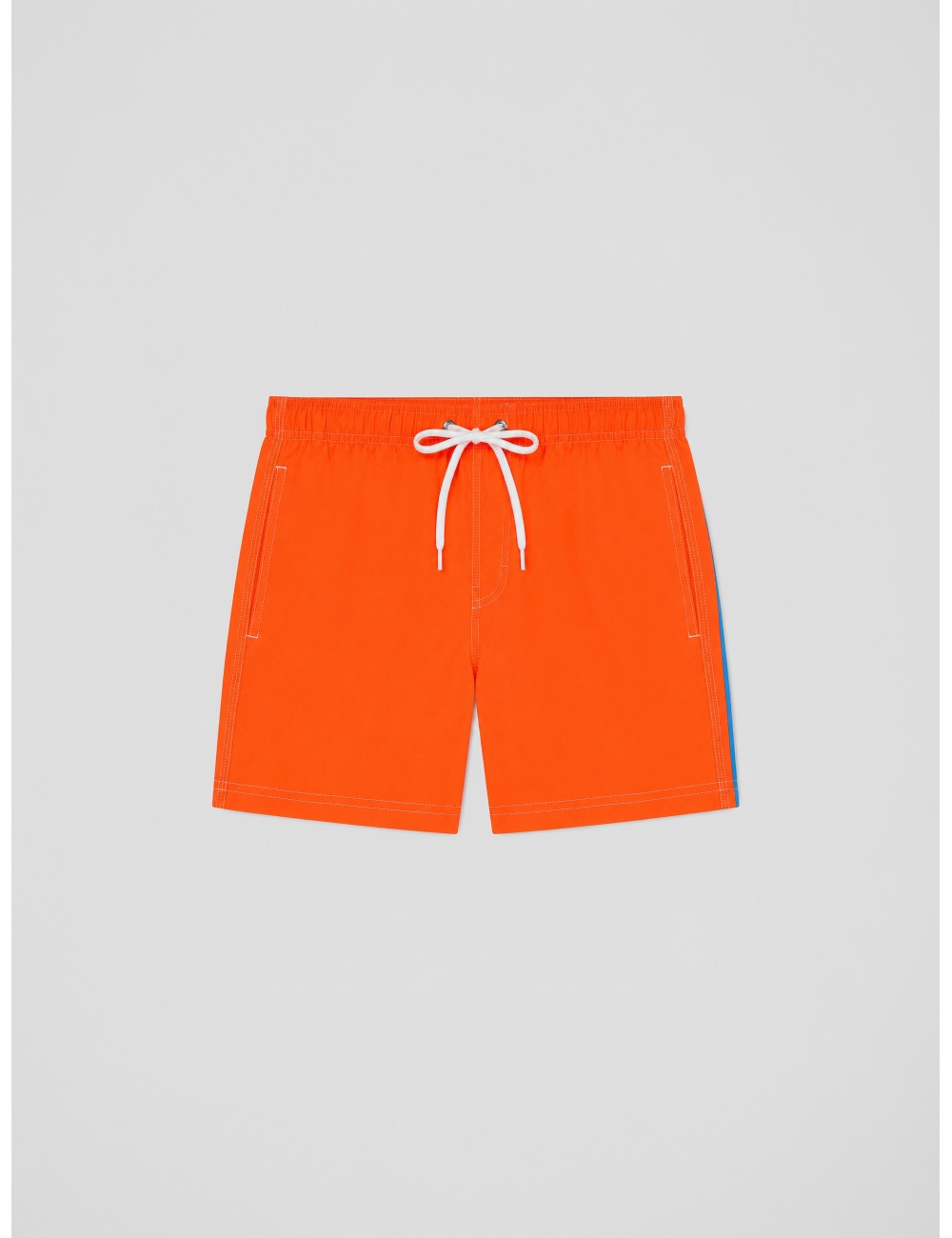 Bañador corto naranja flúor Sundek M504BDTA100 con cintura elástica y cordón blanco