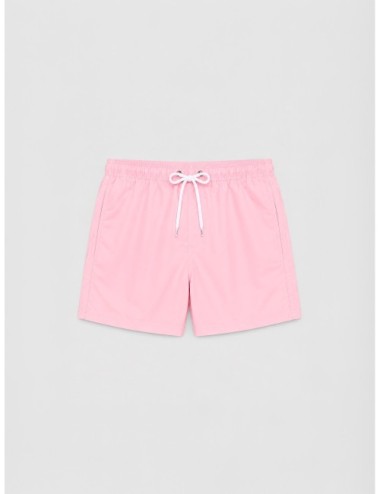 Bañador corto rosa cuarzo Sundek M504BDTA100 con cintura elástica y cordón blanco