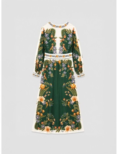 Vestido maxi verde FARM RIO Nature con estampado botánico en contraste