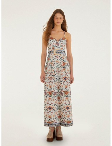 Mono largo azul claro FARM RIO Floral Delhi Tapestry con estampado tapestry con cenefas