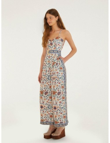 Mono largo azul claro FARM RIO Floral Delhi Tapestry con estampado tapestry con cenefas