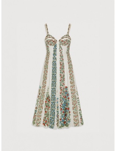 Vestido maxi off-white FARM RIO Fruit Beauty con estampado tropical Fruit Beauty sobre base clara
