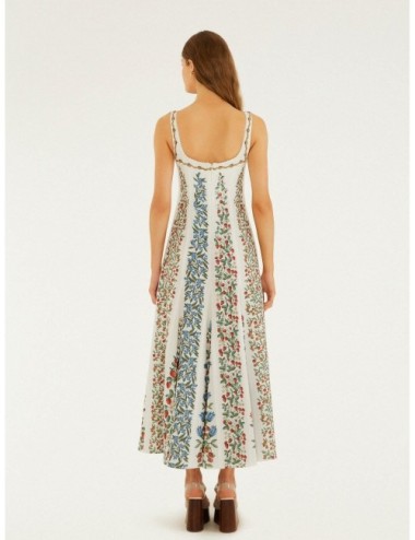 Vestido maxi off-white FARM RIO Fruit Beauty con estampado tropical Fruit Beauty sobre base clara