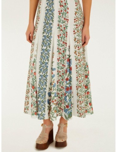 Vestido maxi off-white FARM RIO Fruit Beauty con estampado tropical Fruit Beauty sobre base clara