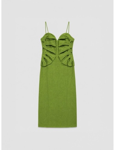 Vestido largo verde FARM RIO Monstera Leaf con aplicaciones con volumen inspiradas en hojas de monstera