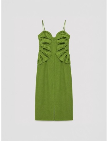 Vestido largo verde FARM RIO Monstera Leaf con aplicaciones con volumen inspiradas en hojas de monstera