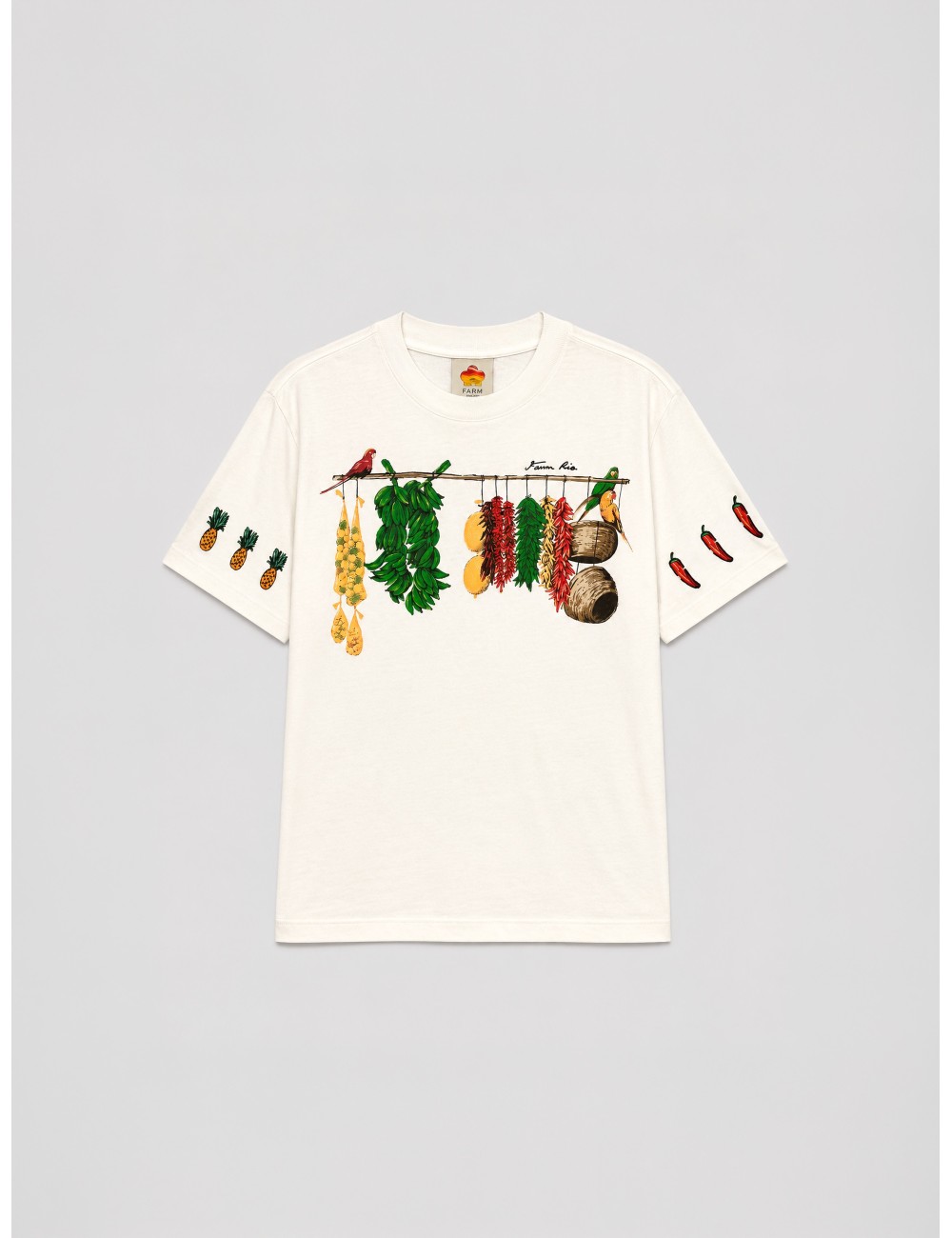 Camiseta off-white FARM RIO Brazilian Bodega con gráfico frontal con frutas