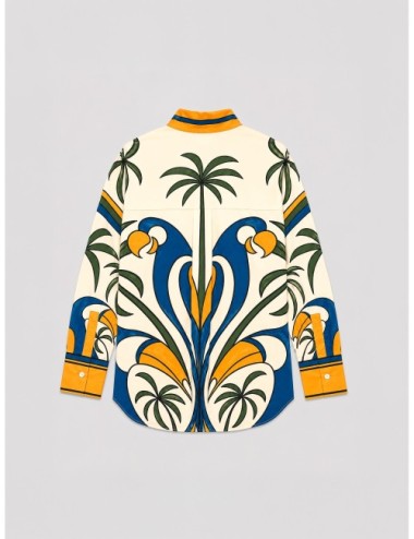Camisa off-white FARM RIO Tropical Graphic con estampado tropical de gran escala en tonos vivos