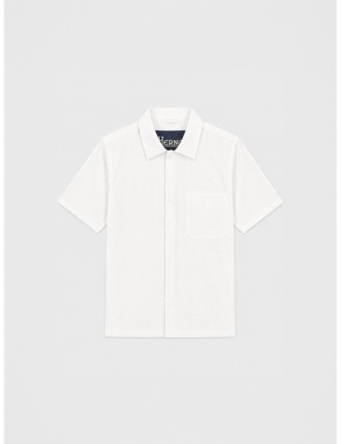 Camisa blanca Herno de manga corta con textura ligera