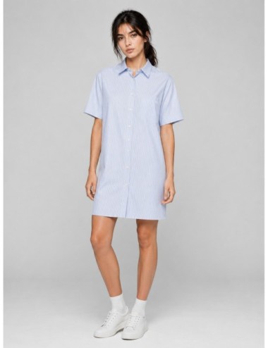 Vestido camisero azul claro A.P.C. Chiara de rayas finas