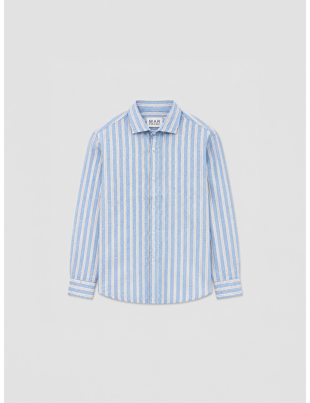 Camisa azul claro MARFRANC de cuadros con cuello clásico