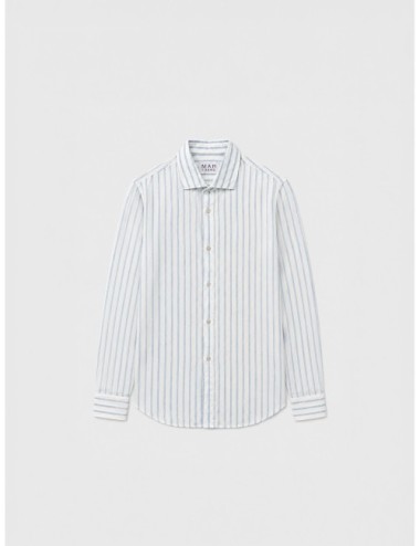 Camisa blanca y azul MARFRANC de rayas verticales finas