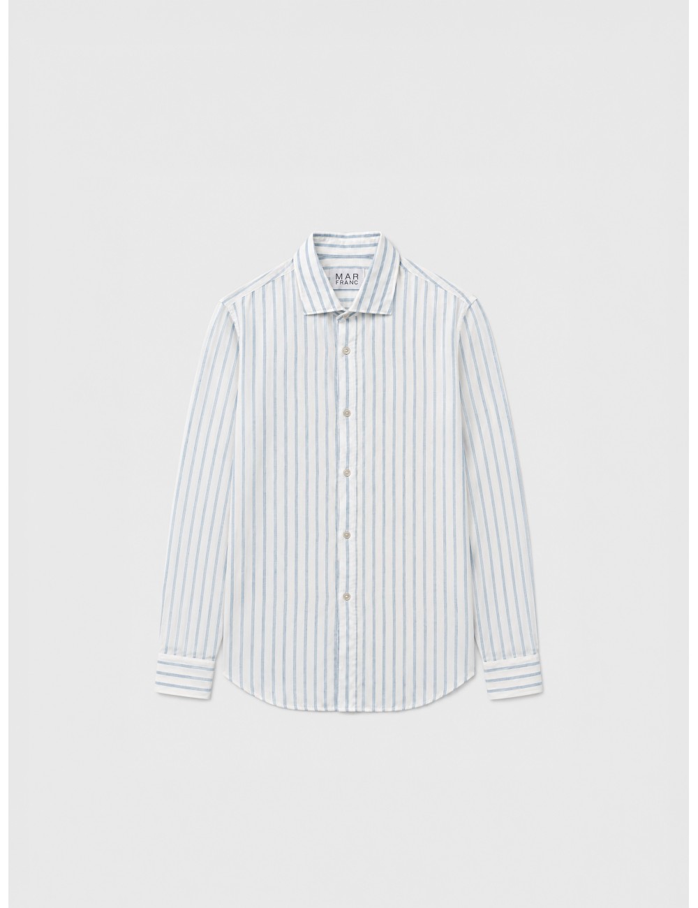 Camisa blanca y azul MARFRANC de rayas verticales finas