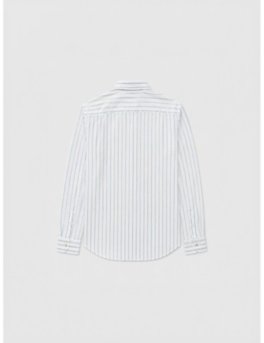 Camisa blanca y azul MARFRANC de rayas verticales finas