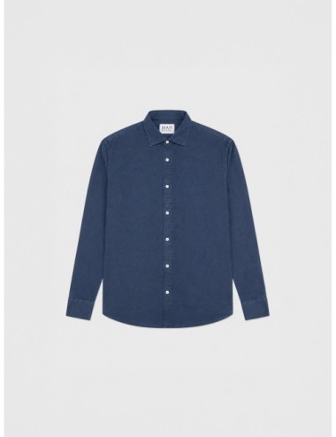 Camisa azul marino MARFRANC lisa con cuello clásico